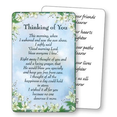 Thinking Of You, Laminated Prayer Card