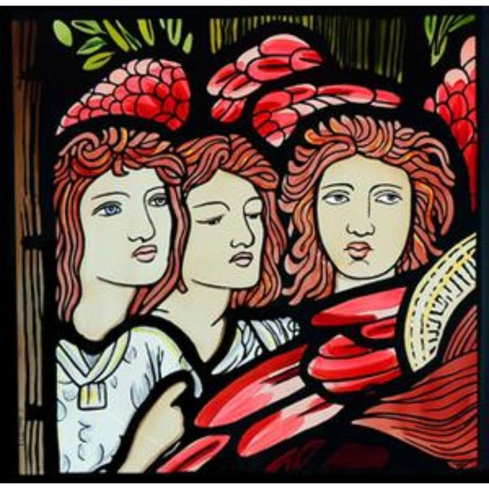 Cathedral Stained Glass, Three Angels, by Edward Burne-Jones Winchester Cathedral, Stained Glass Window Transfer 13.5cm High