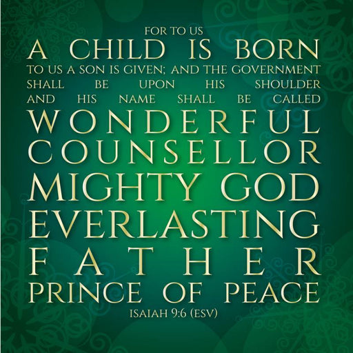 Religious Christmas Cards, Luxury Christmas Cards Pack of 10 For To Us A Child Is Born, Bible Verse Isaiah 9:6