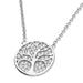 Tree of Life Sterling Silver Necklace Inset With Cubic Zirconia Stones 14mm Diameter, With 45cm Chain