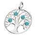Christian Jewellery, Tree of Life Sterling Silver Pendant, 28mm Diameter Set With 4 Reconstituted Turquoise Stones