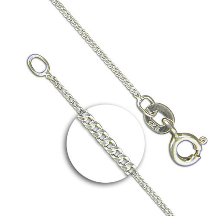 Very Fine Sterling Silver Curb Chain, Available In Various Lengths