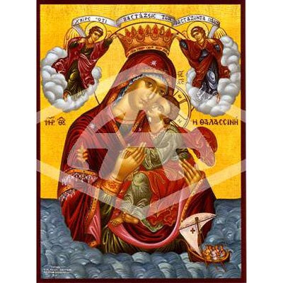 Virgin & Child, Mounted Icon Print Size: 20cm x 26cm