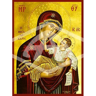 Virgin & Child Great Grace, Mounted Icon Print Available In Various Sizes