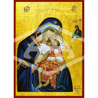 Virgin & Child Sweet Kissing, Mounted Icon Print Size: 20cm x 26cm