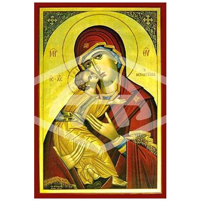 Virgin & Child Sweet Loving, Mounted Icon Print Available In 2 Sizes