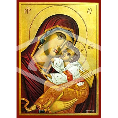 Virgin & Child Tenderness, Mounted Icon Print Available In 3 Sizes