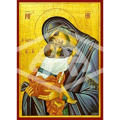 Virgin & Child Tenderness, Mounted Icon Print Available In Various Sizes