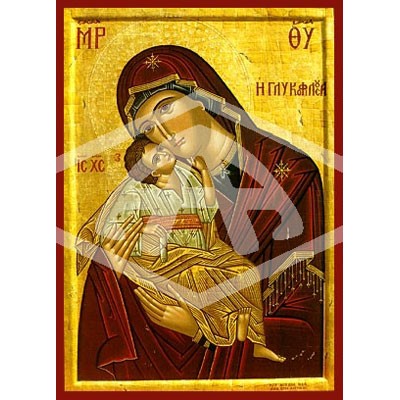 Mother And Child of Tenderness, Mounted Icon Print Available In Various Sizes