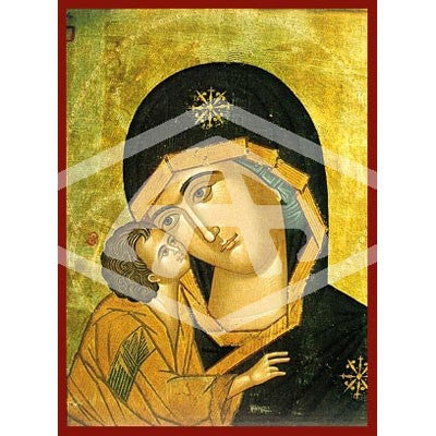 Virgin & Child Tenderness Detail, Mounted Icon Print Available In Various Sizes