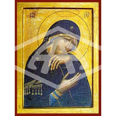 Virgin in Lament, Mounted Icon Print Available In 3 Sizes