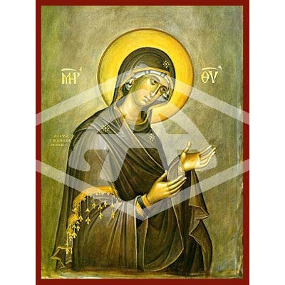 Virgin Supplicating, Mounted Icon Print Size: 20cm x 26cm