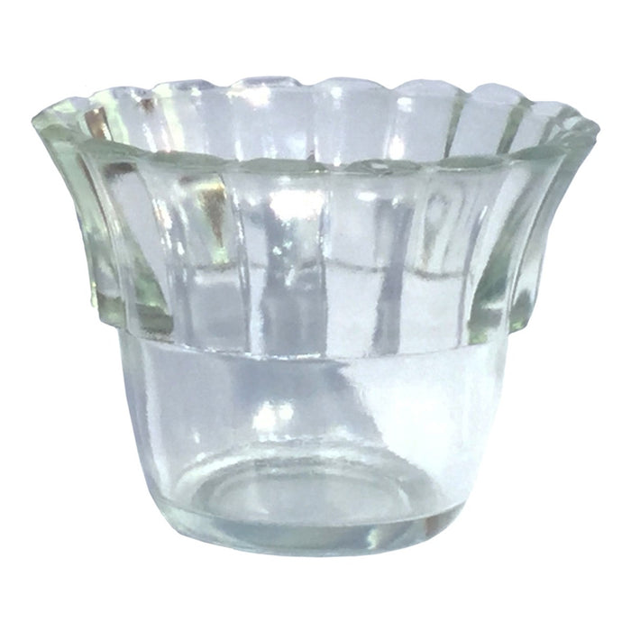 Clear Votive Lamp Glass, Fluted Design