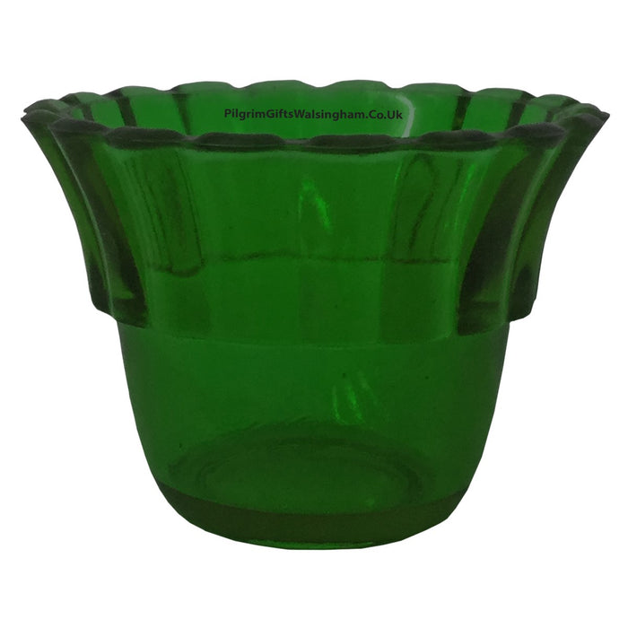 Green Votive Lamp Glass, Fluted Design