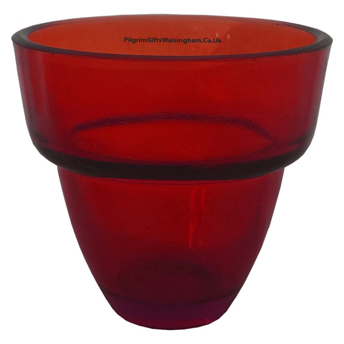 Church Sanctuary and Votum Glasses Very Large Red Votive Glass Holder For Oil and Candles