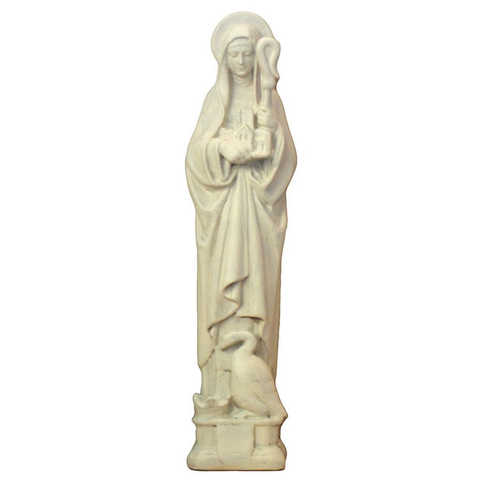 Saint Werburgh of Chester Statue 28cm - 11 Inches High Unpainted Plaster Cast Figurine Catholic Statue