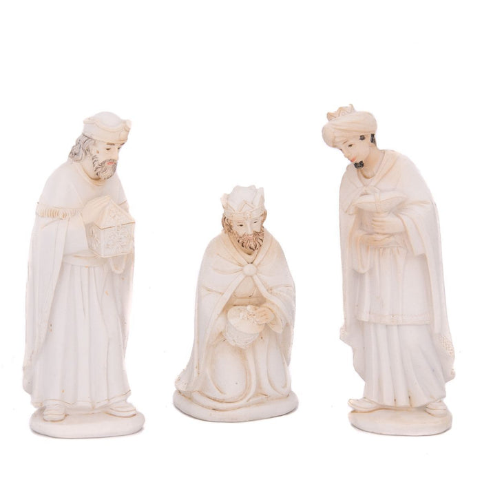 15% OFF Nativity Crib Figures, 9cm / 3.5 Inches High, Set of 11 Plain Ivory White Resin Figures