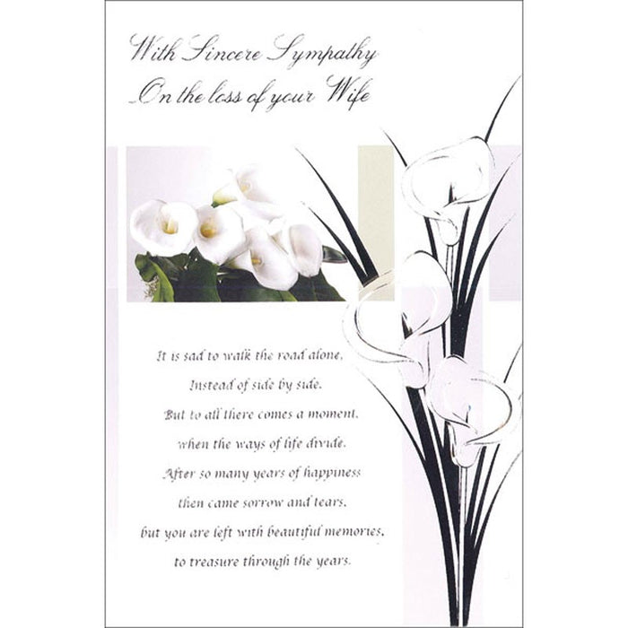 With Sincere Sympathy For Your Wife Greetings Card