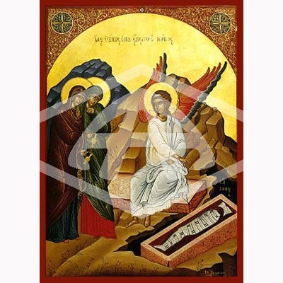 Women At The Tomb, Mounted Icon Print Size 20cm x 26cm