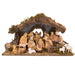 Christmas Crib Set, Nativity Crib Set, Wood Effect Crib Figures 15cm - 6 Inches High and 49cm - 19 Inches Wide Stable With LED Lights