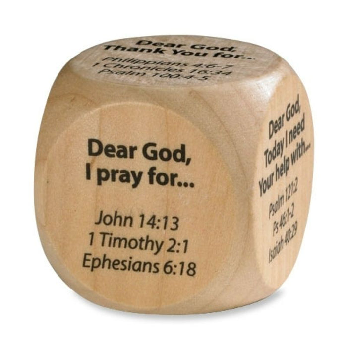Wooden Prayer Starter Cube, With Bible References 3.5cm / 1.5 Inches Diameter