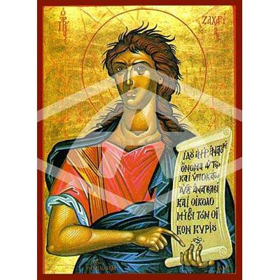 Zachariah Holy Prophet, Mounted Icon Print Size 10cm x 14cm