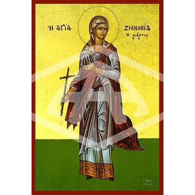 Zenobia Martyr of Aegae, Mounted Icon Print Size: 14cm x 20cm